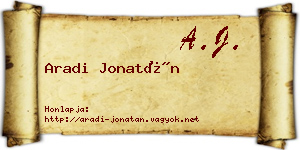 Aradi Jonatán névjegykártya